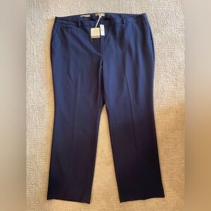 💙👖NWT Talbots Navy High Rise Lined Dress Pants 22W Wide Leg Classic Minimalist